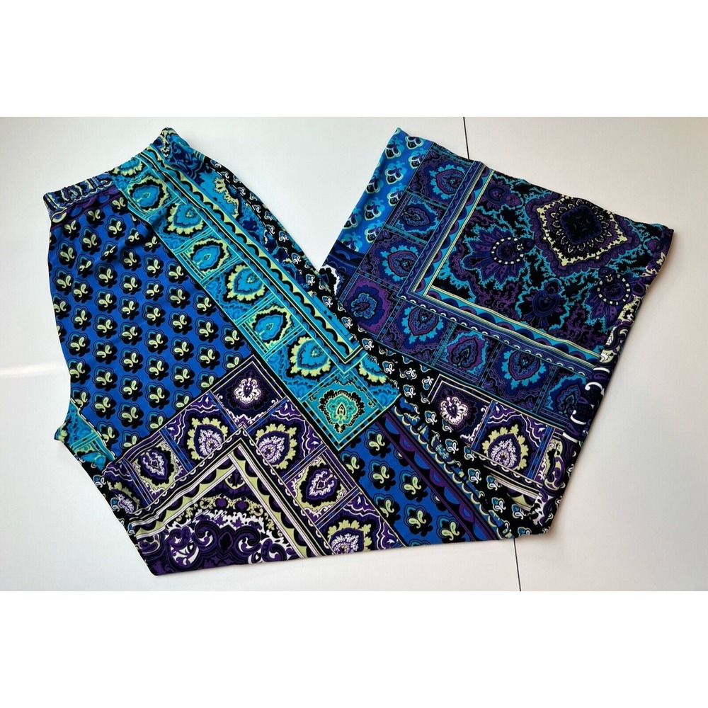 Chico's‎ Artisan  Palazzo Pants Women Size 0 (4) Relaxed Wide Leg 28" Inseam